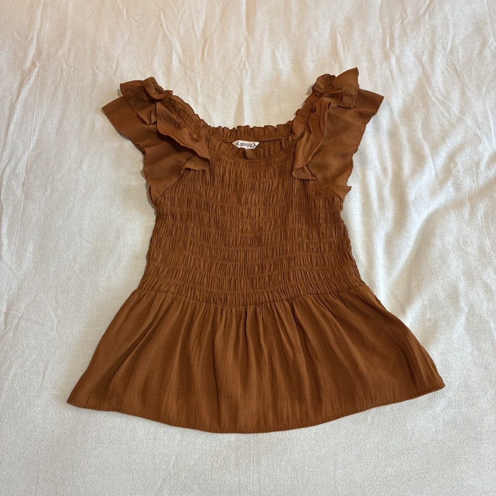 Nanette Lenore‎ Women's Top Med Ruffled Sleeves Cottagecore Milkmaid Babydoll